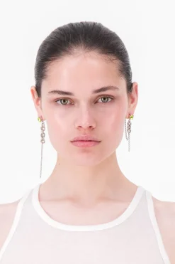 Justine Clenquet Boucles d'oreilles Lucy vert