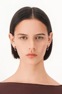 Justine Clenquet Boucles d’oreilles Sam violet