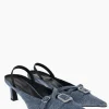 Justine Clenquet Escarpins Joan denim bleu