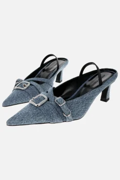 Justine Clenquet Escarpins Joan denim bleu